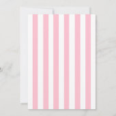 Schattige roze gestreepte bruidsuitnodiging kaart (Achterkant)