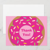 Schattige roze gestrooid donut kind verjaardagsfee bedankkaart