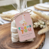 Schattige Roze Gingham Domme Gans Baby Borrel Cadeaulabel