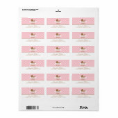 Schattige Roze Gingham Patroon en Baby Carriage Etiket (Full Sheet)