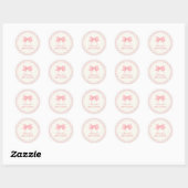 Schattige Roze Gingham Plaid Bow Meisje Baby showe Ronde Sticker (Vel)