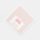 Schattige Roze Gingham Plaid Bow Meisje Baby showe Servet (Hoek)