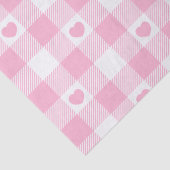 Schattige roze gingham vichy met harten tissuepapier (Detail)