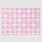 Schattige roze gingham vichy met harten tissuepapier (Voorkant)