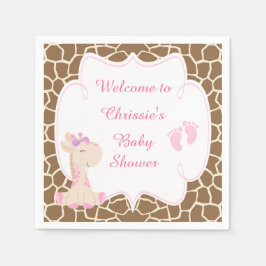 Schattige Roze Giraffe Baby shower Servet