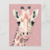 Schattige Roze Giraffe Briefkaart (Voorkant)