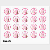 Schattige Roze Giraffe Envelope Seals of Toppers Ronde Sticker (Vel)