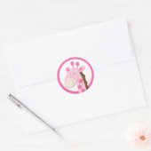 Schattige Roze Giraffe Envelope Seals of Toppers Ronde Sticker (Envelop)