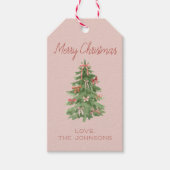 Schattige Roze Girly Kerstboom Gift Cadeaulabel (Voorkant)