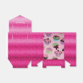 Schattige roze glitter cupcake gunst doos bedankdoosjes (Uitgevouwen)