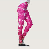 Schattige roze glitter monogram Leggings (Rechts)