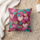 Schattige Roze Goud Blauwgroen Glitter Valentijn L Kussen (Deken)
