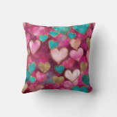 Schattige Roze Goud Blauwgroen Glitter Valentijn L Kussen (Achterkant)