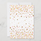 Schattige Roze Goud Glitter Confetti Meisje 1e Ver Kaart (Achterkant)