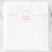 Schattige Roze Goud Glitter Confetti Stippen Kinde Ronde Sticker (Tas)