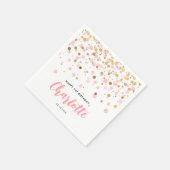 Schattige Roze Goud Glitter Confetti Stippen Kinde Servet (Hoek)