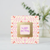 Schattige Roze Goud Lijst Cadeaubon (Staand voorkant)