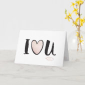 Schattige Roze Gouden I Hart Je Kus Valentijnsdag Kaart (Gele Bloem)