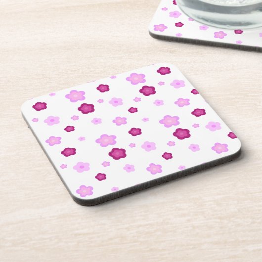 Schattige roze gradiënt daisy flower pattern bier onderzetter (Linkerzijde)