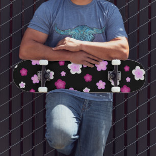 Schattige roze gradiënt daisy flower pattern persoonlijk skateboard