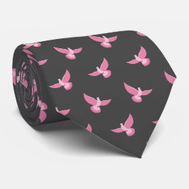 Schattige roze grijs duif naadloos patroon stropdas