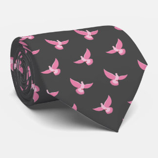 Schattige roze grijs duif naadloos patroon stropdas