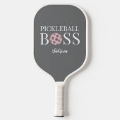 Schattige Roze Grijze Pickleball Baas Paddle (Achterkant)