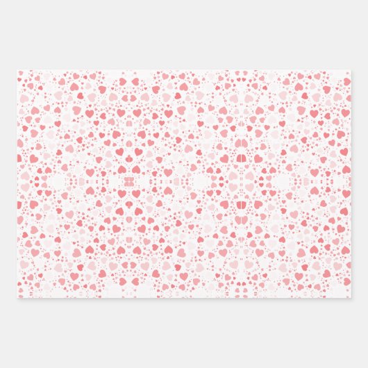 Schattige Roze/Grijze Valentijn ‘Love’ & Hart Patt Inpakpapier Vel (Voorkant 2)