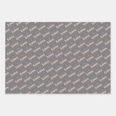 Schattige Roze/Grijze Valentijn ‘Love’ & Hart Patt Inpakpapier Vel (Voorkant)