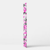 Schattige roze grijze witte abstracte bloemen Case-Mate iPhone case (Achterkant / Rechts)