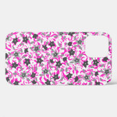Schattige roze grijze witte abstracte bloemen Case-Mate iPhone case (Achterkant (horizontaal))