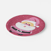 Schattige roze grillige kerstman kerst papieren bordje (Gekanteld)
