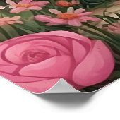 Schattige roze grillige magische fantasy kasteel poster (Hoek)