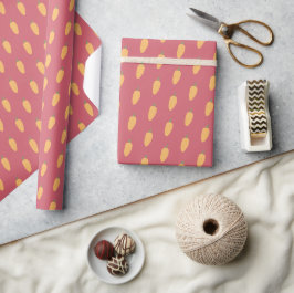Schattige Roze Groene Gelukkige Pasen Wortels Cadeaupapier