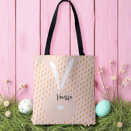 Schattige Roze Groene Gelukkige Pasen Wortels En K Tote Bag