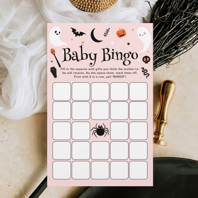 Schattige Roze Halloween Baby shower Baby Bingo Sp (Creator heeft geüpload)