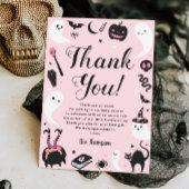 Schattige Roze Halloween Baby shower Bedankkaart