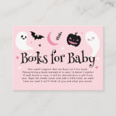 Schattige Roze Halloween Baby shower Boeken voor B Informatiekaartje (Voorkant)
