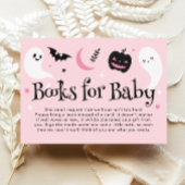 Schattige Roze Halloween Baby shower Boeken voor B Informatiekaartje