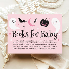 Schattige Roze Halloween Baby shower Boeken voor B Informatiekaartje