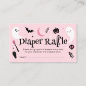 Schattige Roze Halloween Baby shower Luier Raffle Informatiekaartje (Voorkant)