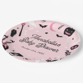 Schattige Roze Halloween Baby shower Papieren Bordje (Gekanteld)