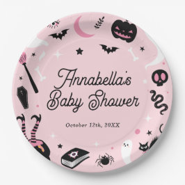 Schattige Roze Halloween Baby shower Papieren Bordje