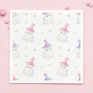 Schattige Roze Halloween Geest Trick or Treat Servet
