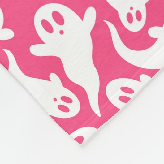 Schattige Roze Halloween Ghost Pattern Fleece Deken (Hoek)