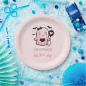 Schattige Roze Halloween Ghost Verjaardagsfeest Papieren Bordje (Feest)