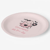 Schattige Roze Halloween Ghost Verjaardagsfeest Papieren Bordje (Gekanteld)