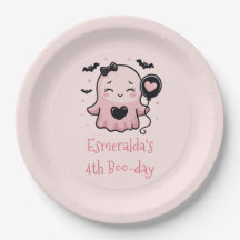 Schattige Roze Halloween Ghost Verjaardagsfeest