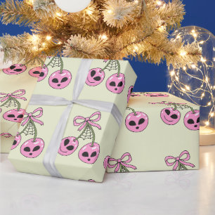 schattige roze Halloween kers illustratie Cadeaupapier