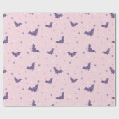 Schattige roze Halloween vleermuispatroon met Polk Cadeaupapier (Vlak)